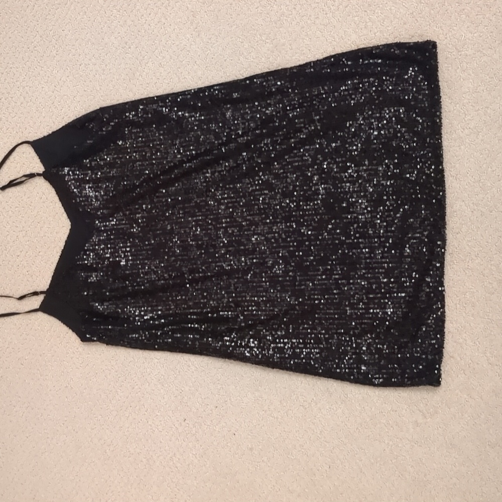Black sequin mini dress